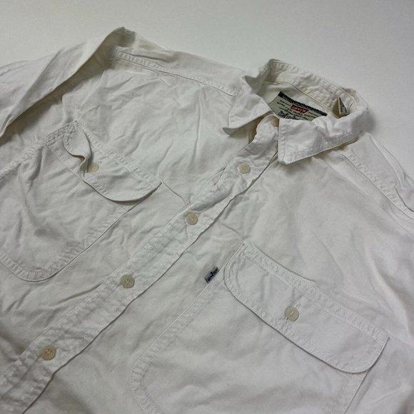 Levi’s White Full Sleeve Shirt Size Mens L - Picture 4 of 4